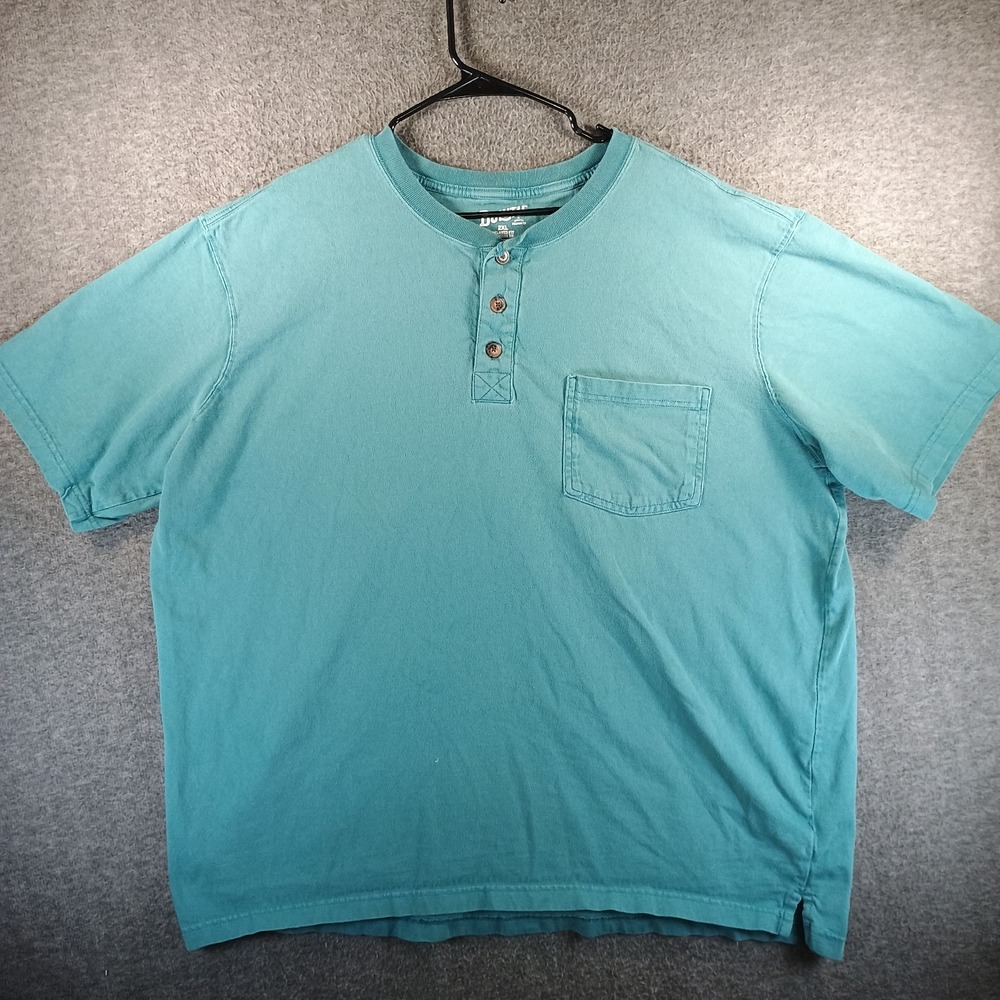 Duluth Trading Company Henley T-Shirt Mens 2XL Relaxed‎ Longtail Short Sleeve